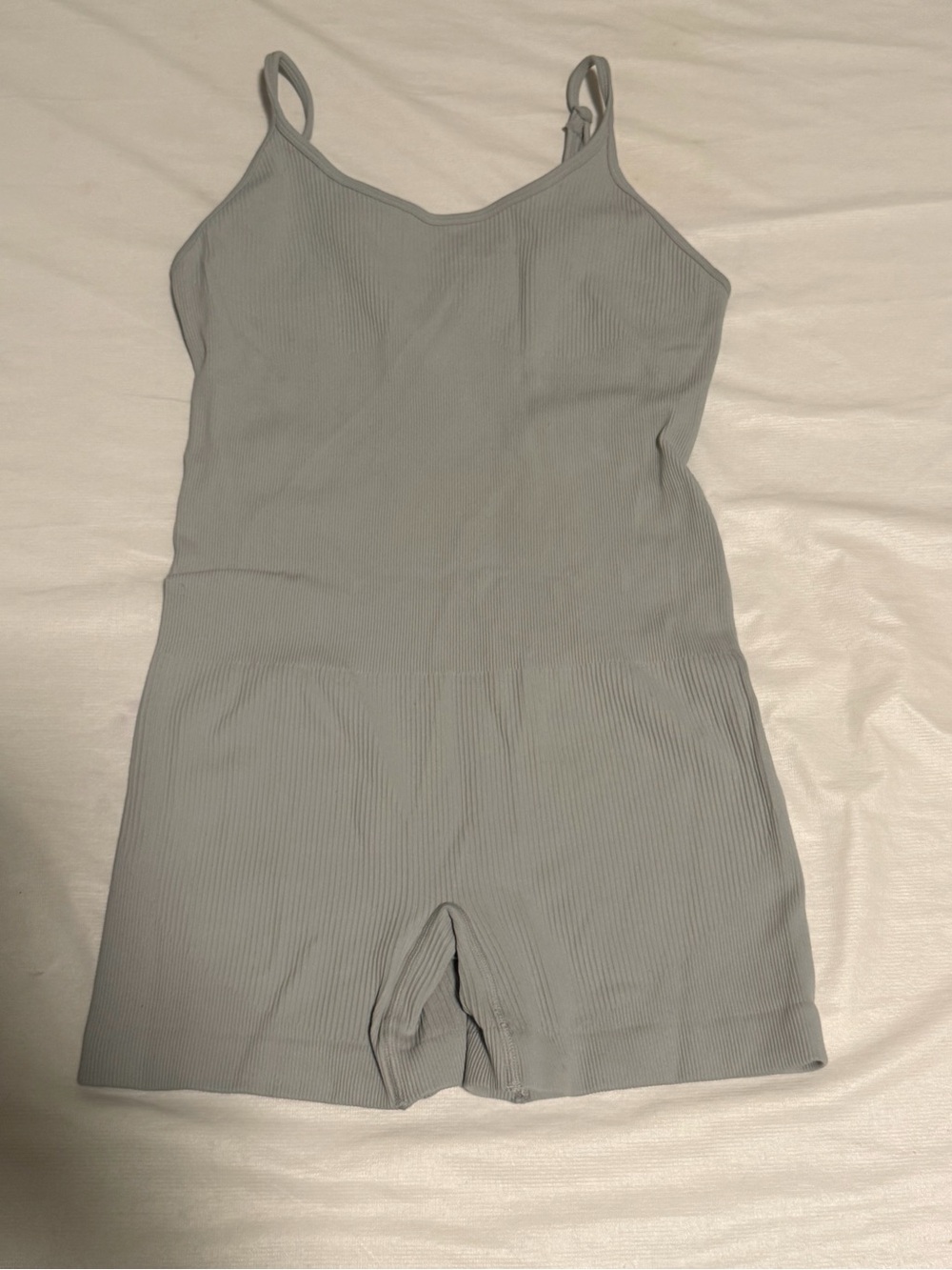 Women’s Ribbed One-Piece Romper in Light Gray
